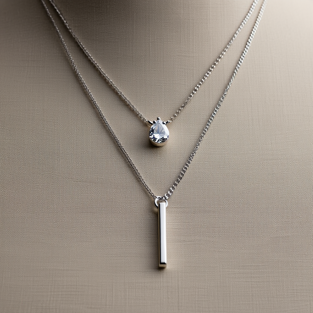 Multilayer Pendant Necklace┃Trendy Layered Choker Chain for Women, Shiny Party Jewelry Gift