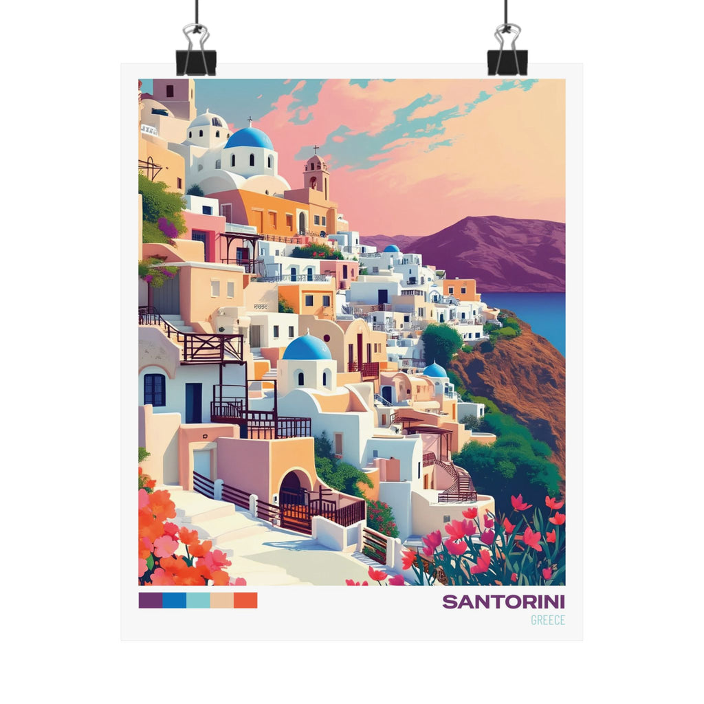 Santorini Travel Poster | Wall art poster | Wall decor | Home decor