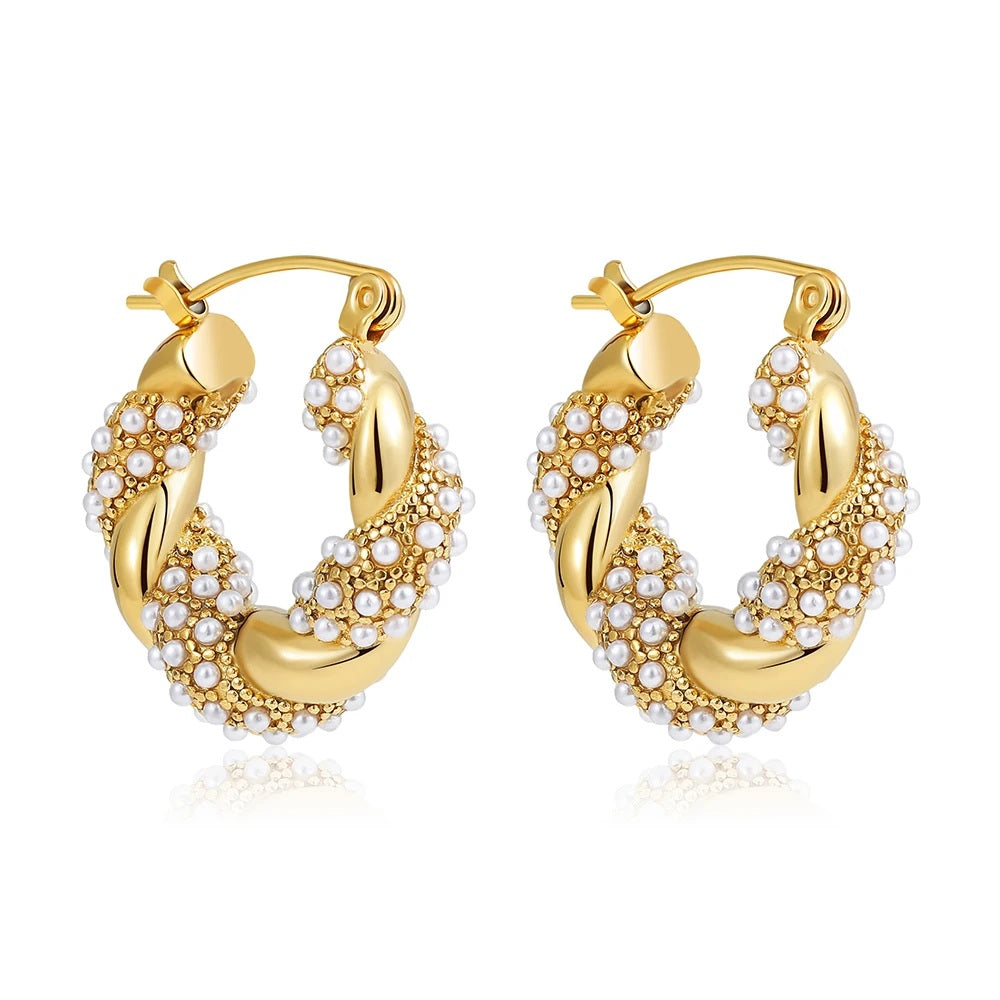 Gold-Plated Huggie Hoop Earrings | Geometric U-Shape Stainless Steel Hoops for Women