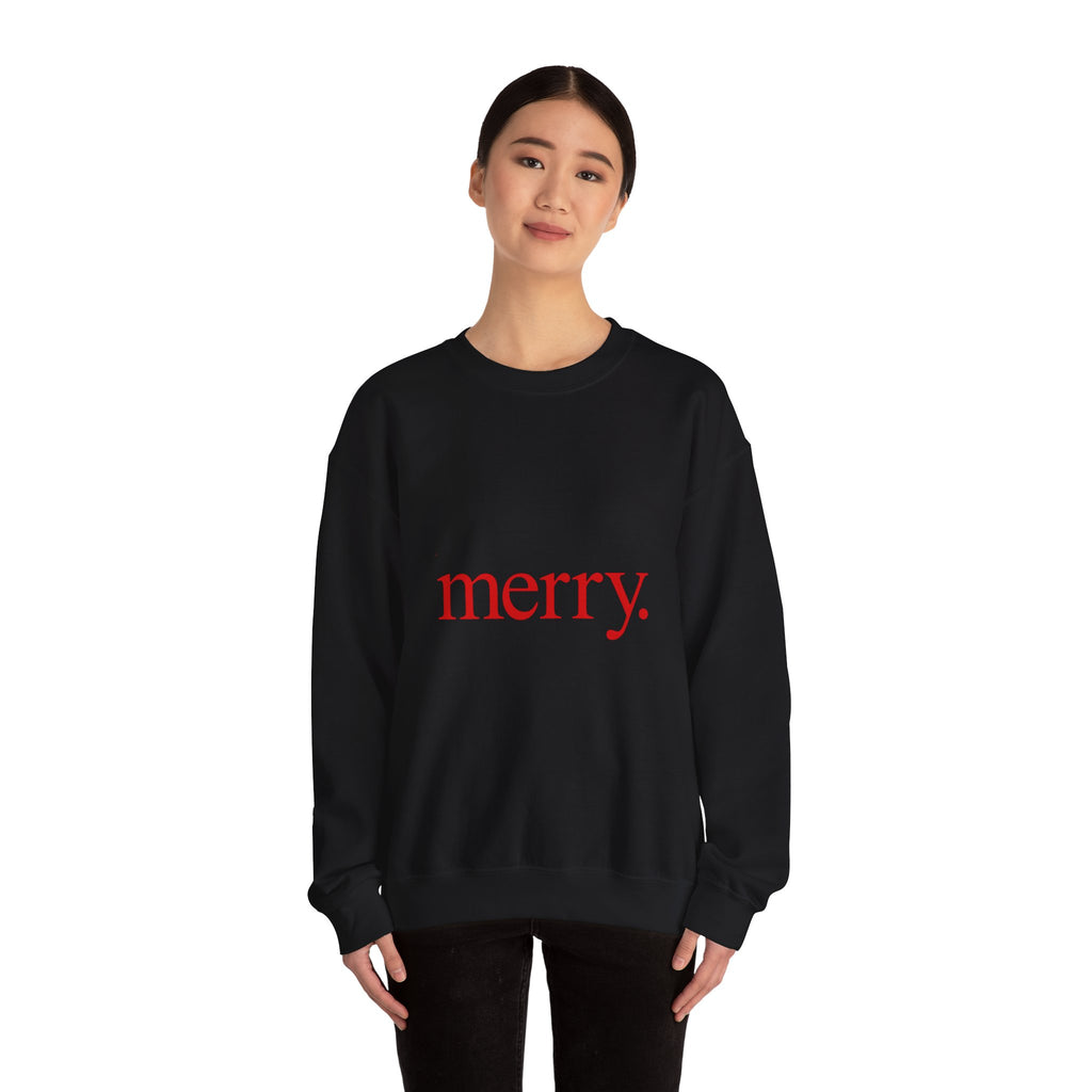 Merry. Holiday Crewneck Sweatshirt — Minimal Christmas Graphic