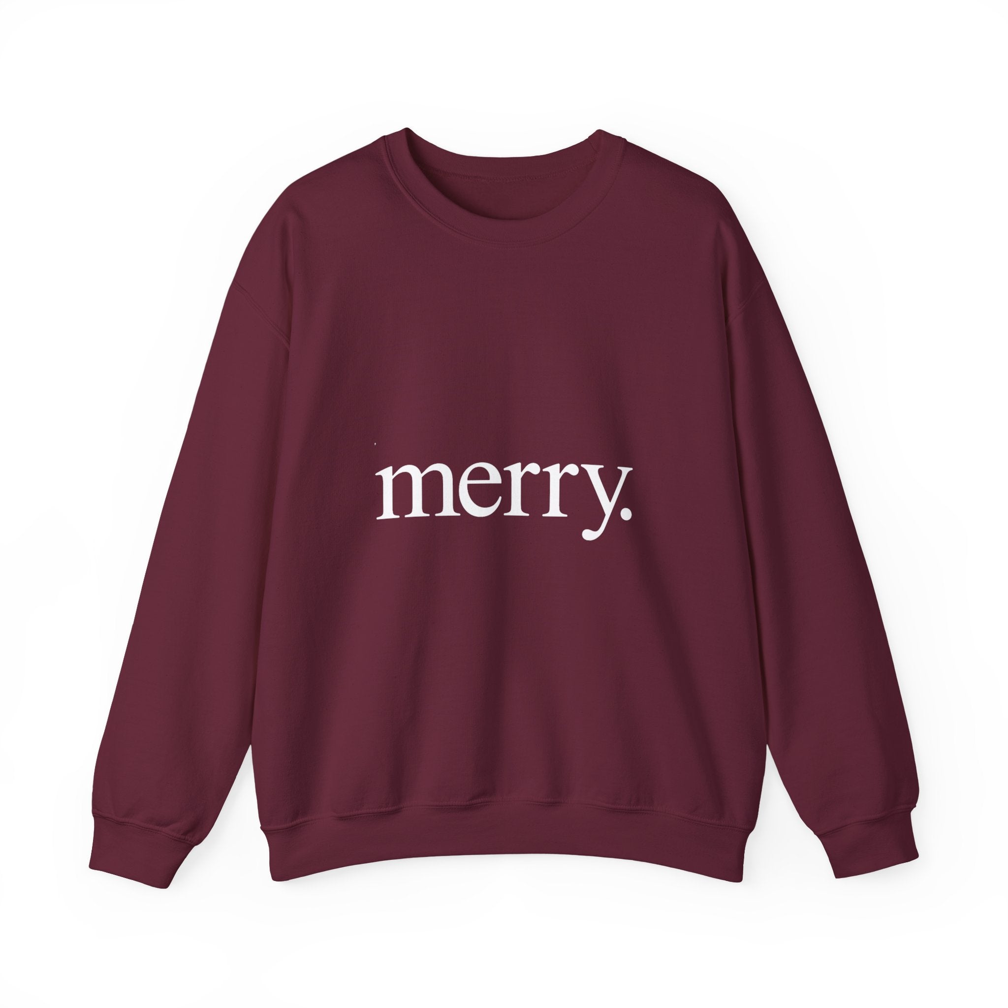 Merry. Holiday Crewneck Sweatshirt — Minimal Christmas Graphic