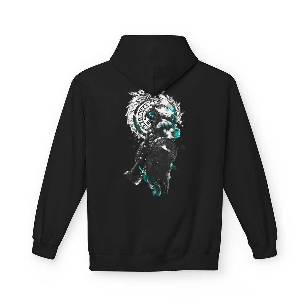 Viking Raven Axe Hoodie — Norse Warrior Graphic Pullover