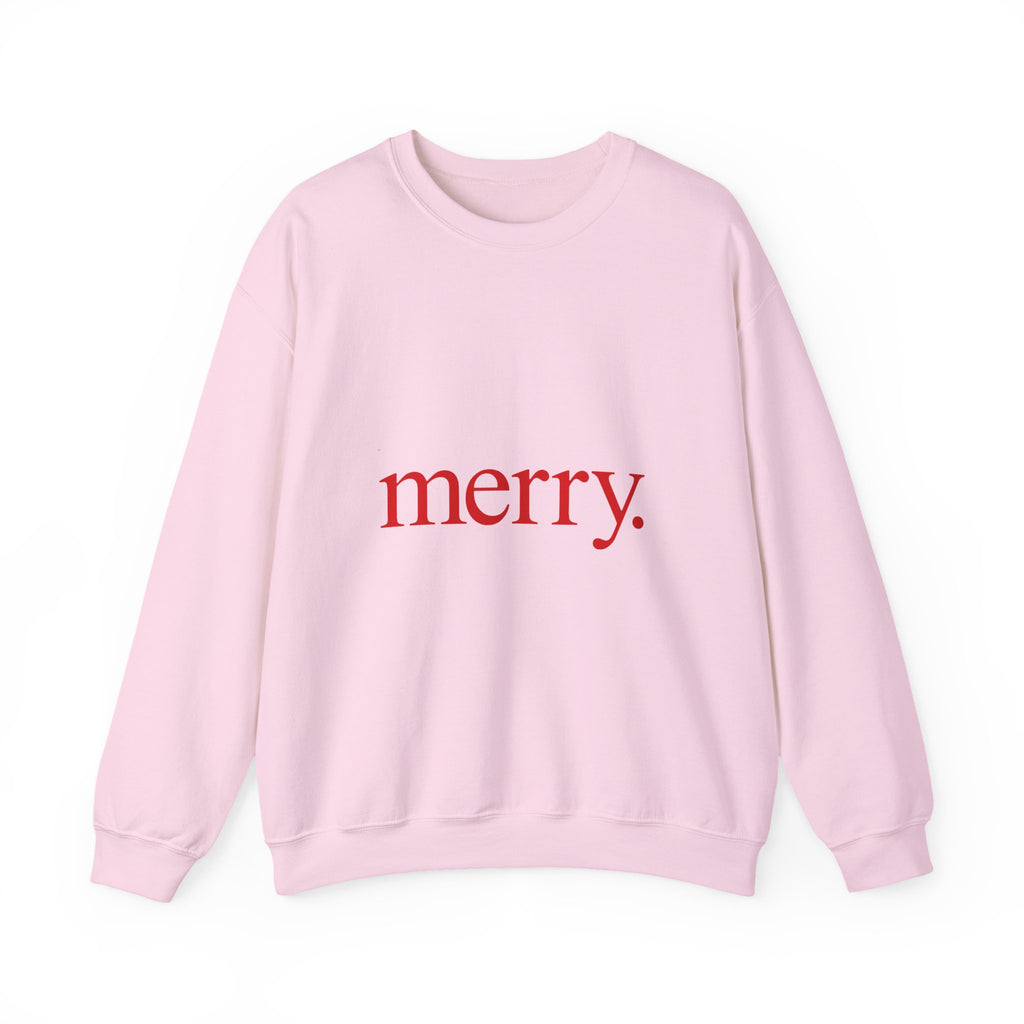 Merry. Holiday Crewneck Sweatshirt — Minimal Christmas Graphic