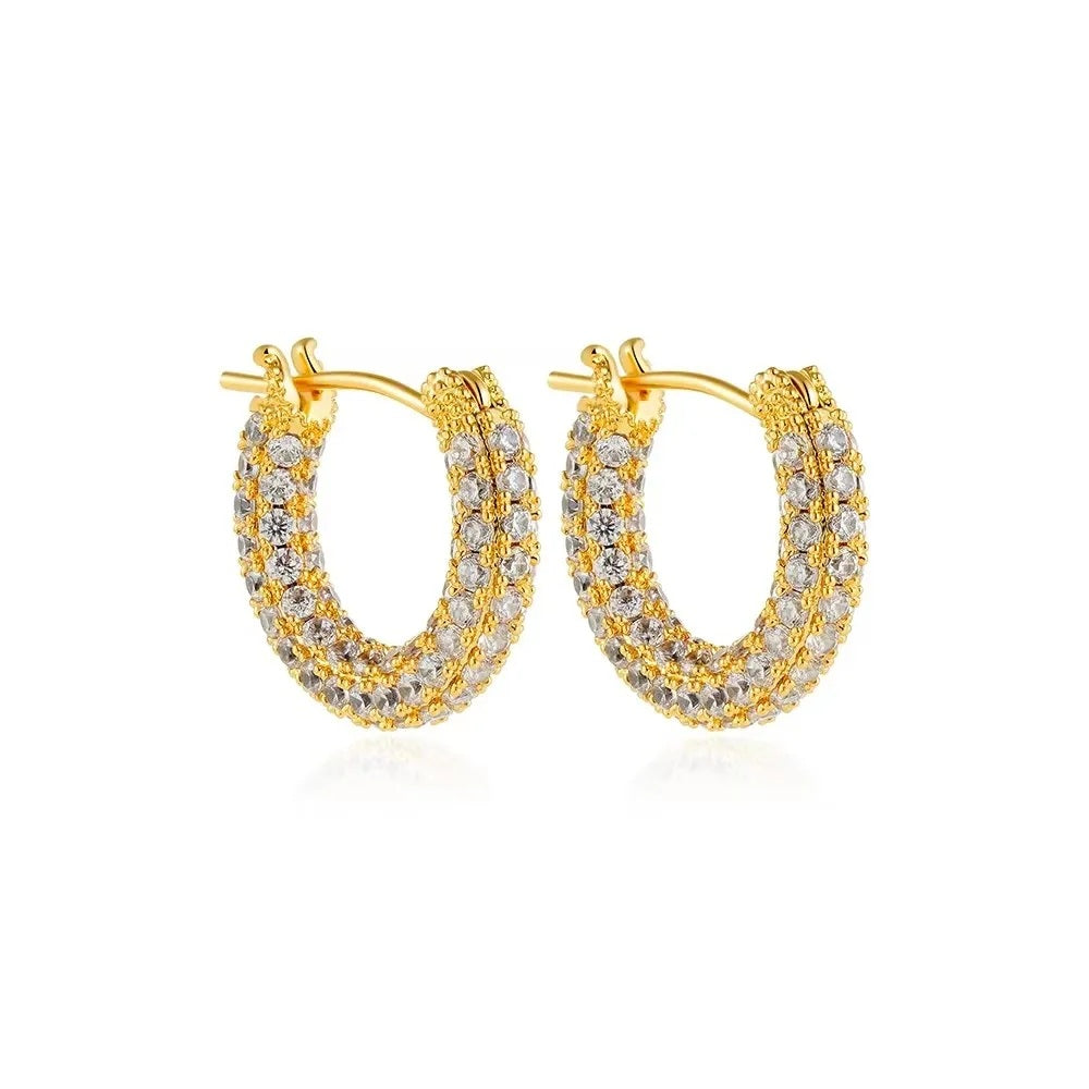 Gold-Plated Huggie Hoop Earrings | Geometric U-Shape Stainless Steel Hoops for Women