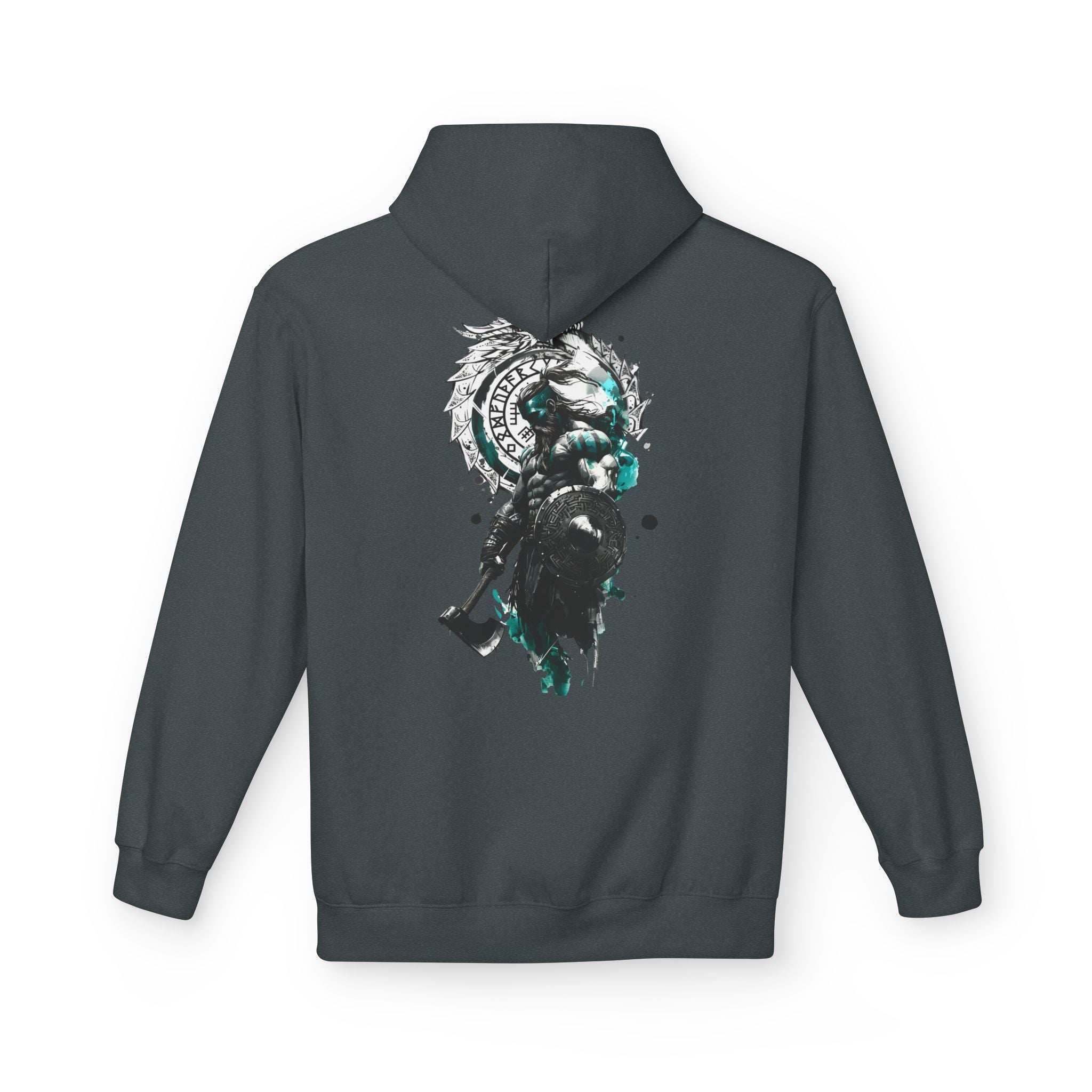 Viking Raven Axe Hoodie — Norse Warrior Graphic Pullover