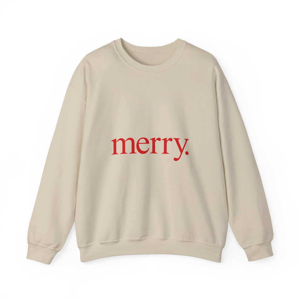 Merry. Holiday Crewneck Sweatshirt — Minimal Christmas Graphic