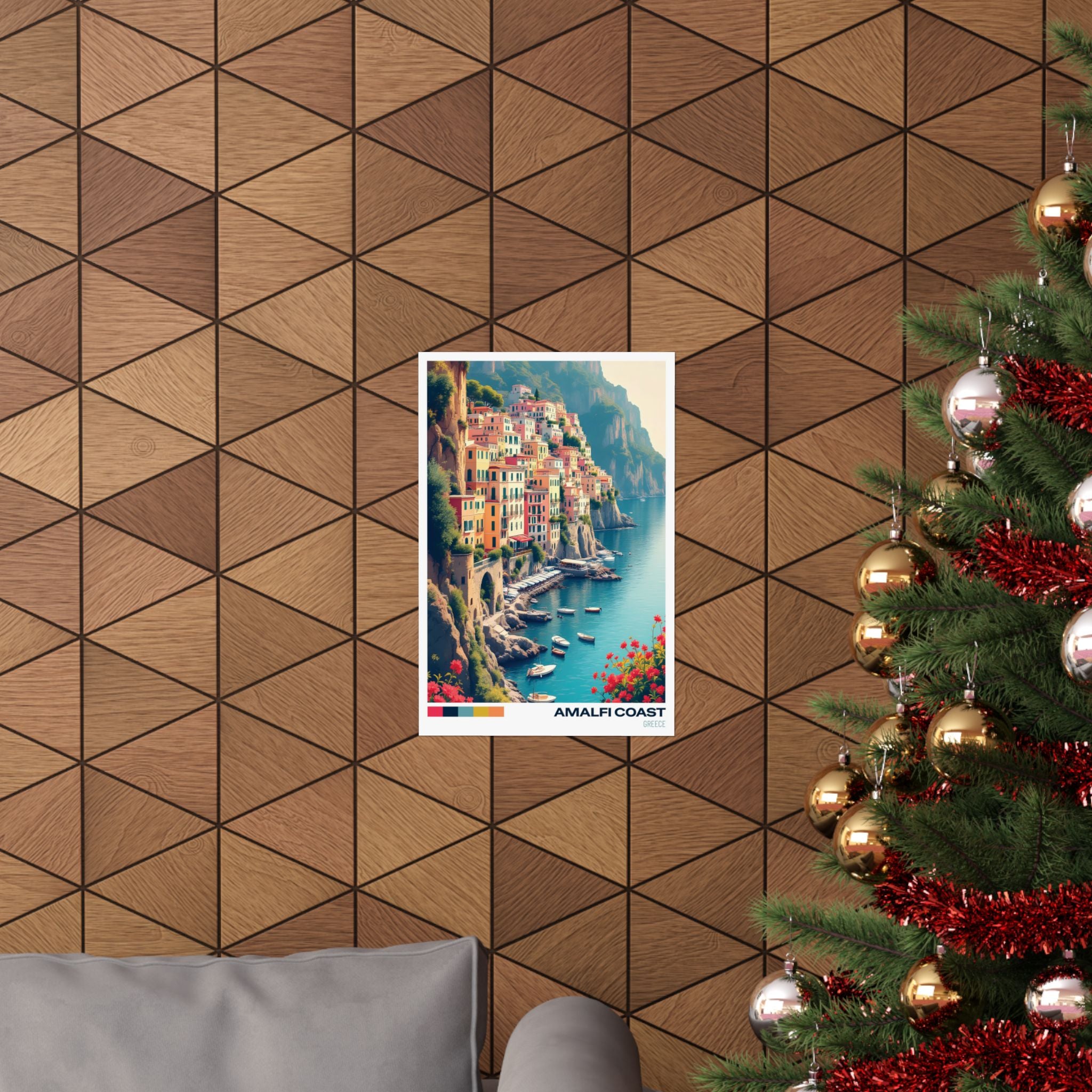 Amalfi Coast Matte Vertical Poster - Vibrant Coastal Wall Art for Home Decor