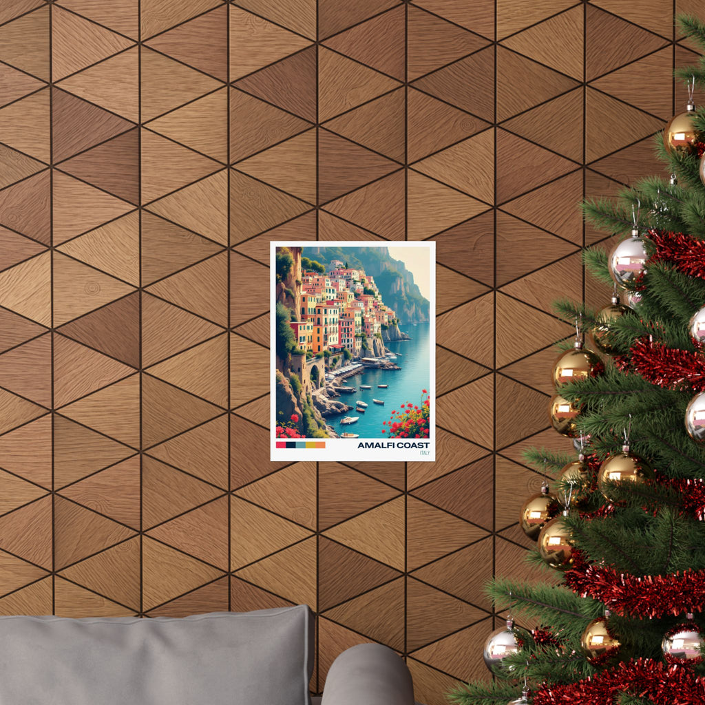 Amalfi Coast Matte Vertical Poster - Vibrant Coastal Wall Art for Home Decor