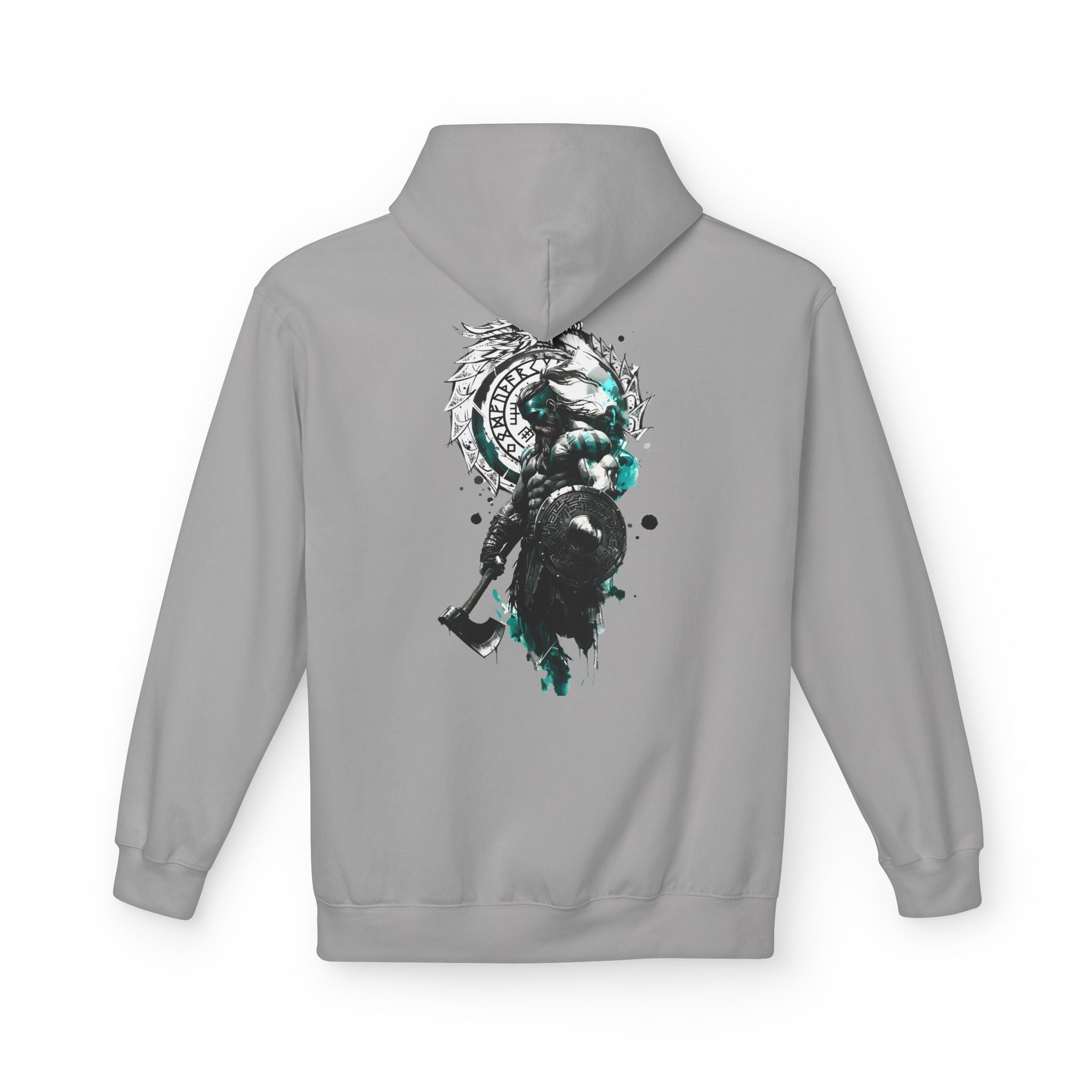 Viking Raven Axe Hoodie — Norse Warrior Graphic Pullover