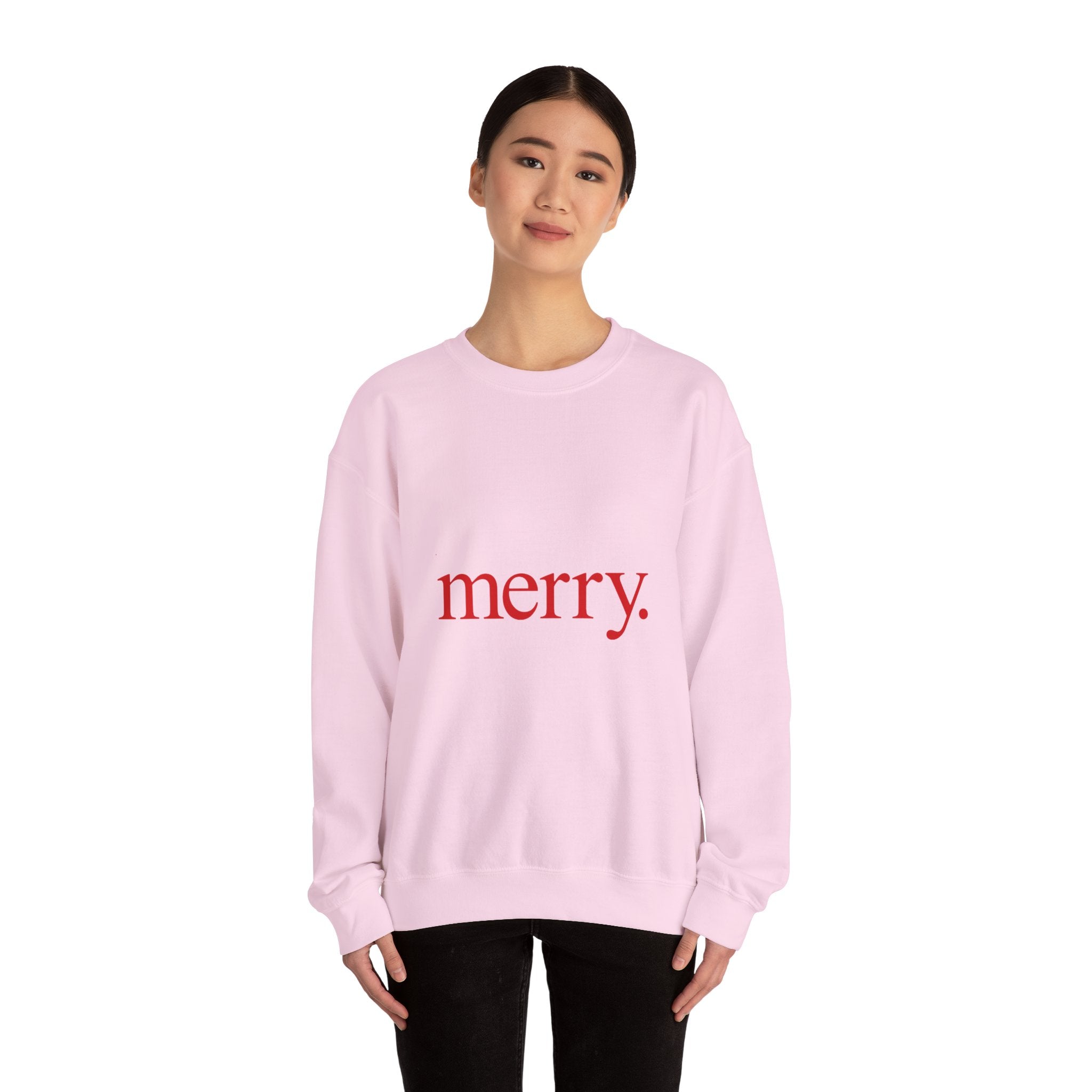 Merry. Holiday Crewneck Sweatshirt — Minimal Christmas Graphic