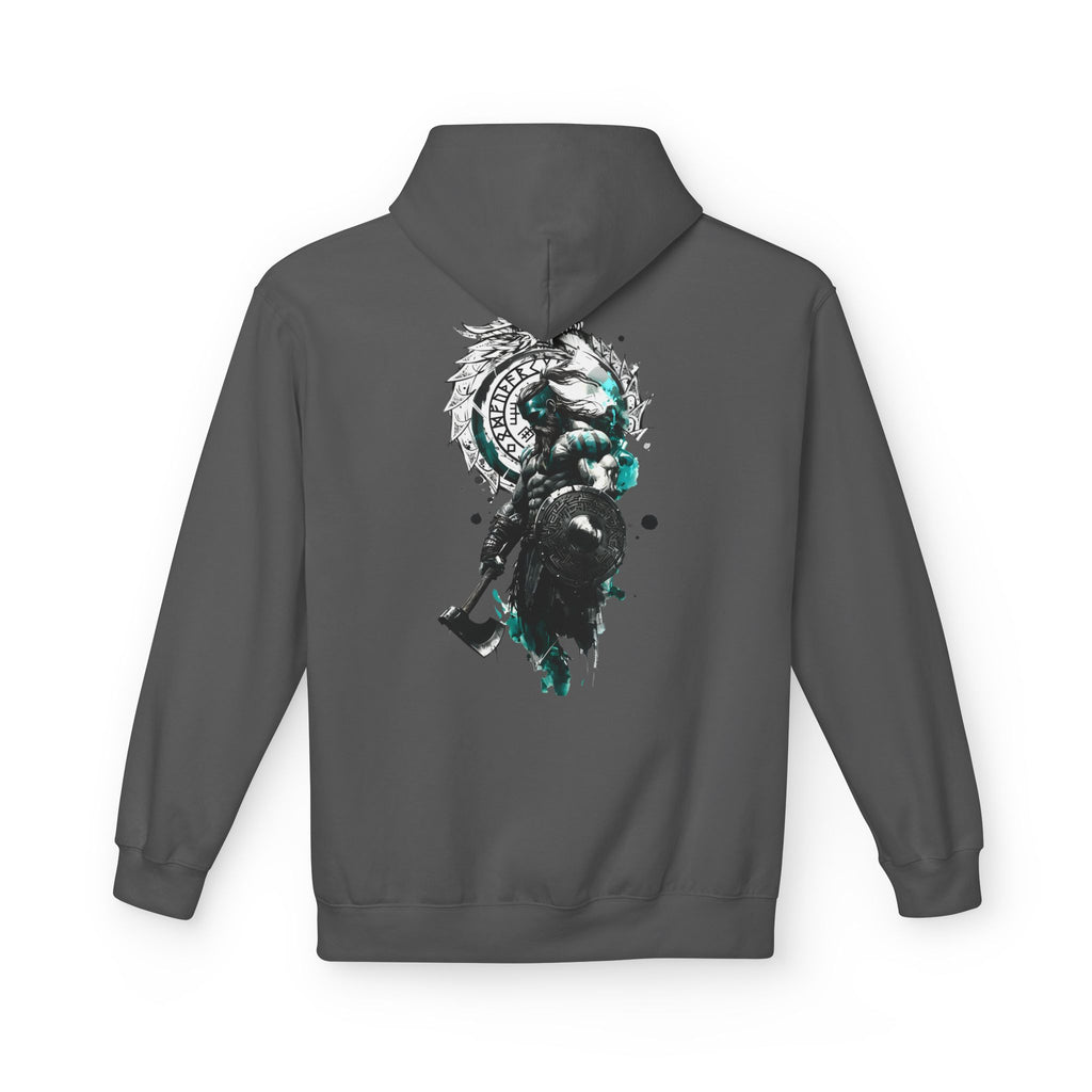 Viking Raven Axe Hoodie — Norse Warrior Graphic Pullover