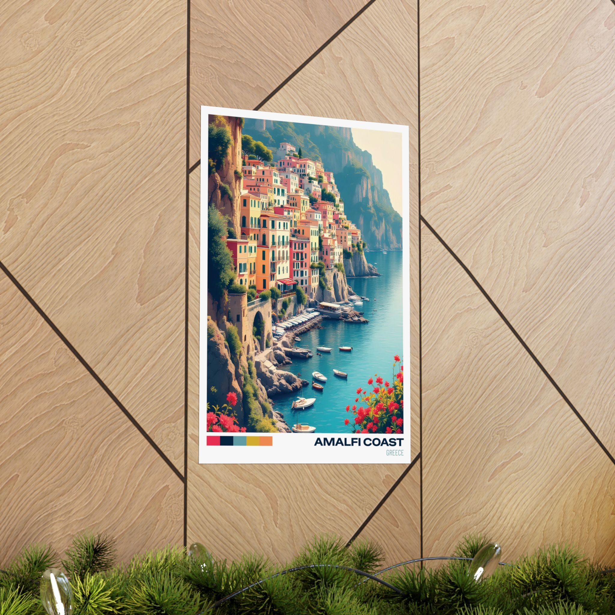 Amalfi Coast Matte Vertical Poster - Vibrant Coastal Wall Art for Home Decor