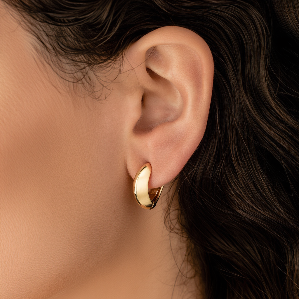 Oval Metal Earrings┃Elegant 3D Design for Women | Stylish Everyday Jewelry & Gift Choice