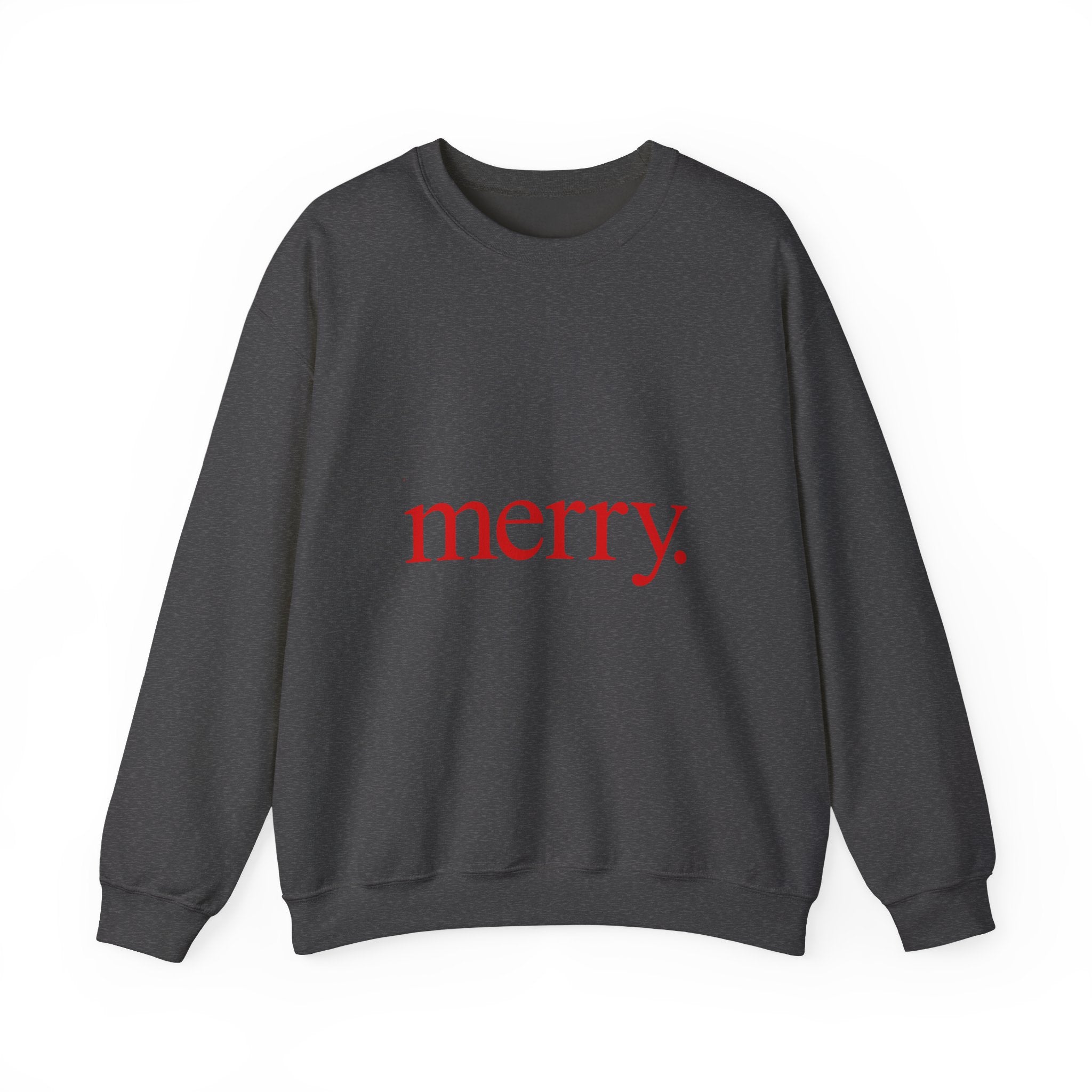 Merry. Holiday Crewneck Sweatshirt — Minimal Christmas Graphic