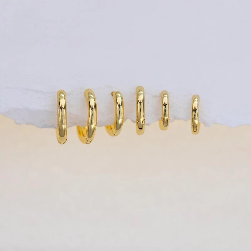 2PCS Tiny Stainless Steel Huggie Hoop Earrings┃Unisex Small Punk Circle Cartilage Piercing Jewelry