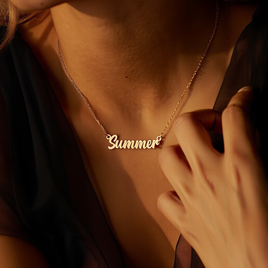 Personalized Cursive Name Necklace┃Custom Stainless Steel Letter Pendant | Gift for her