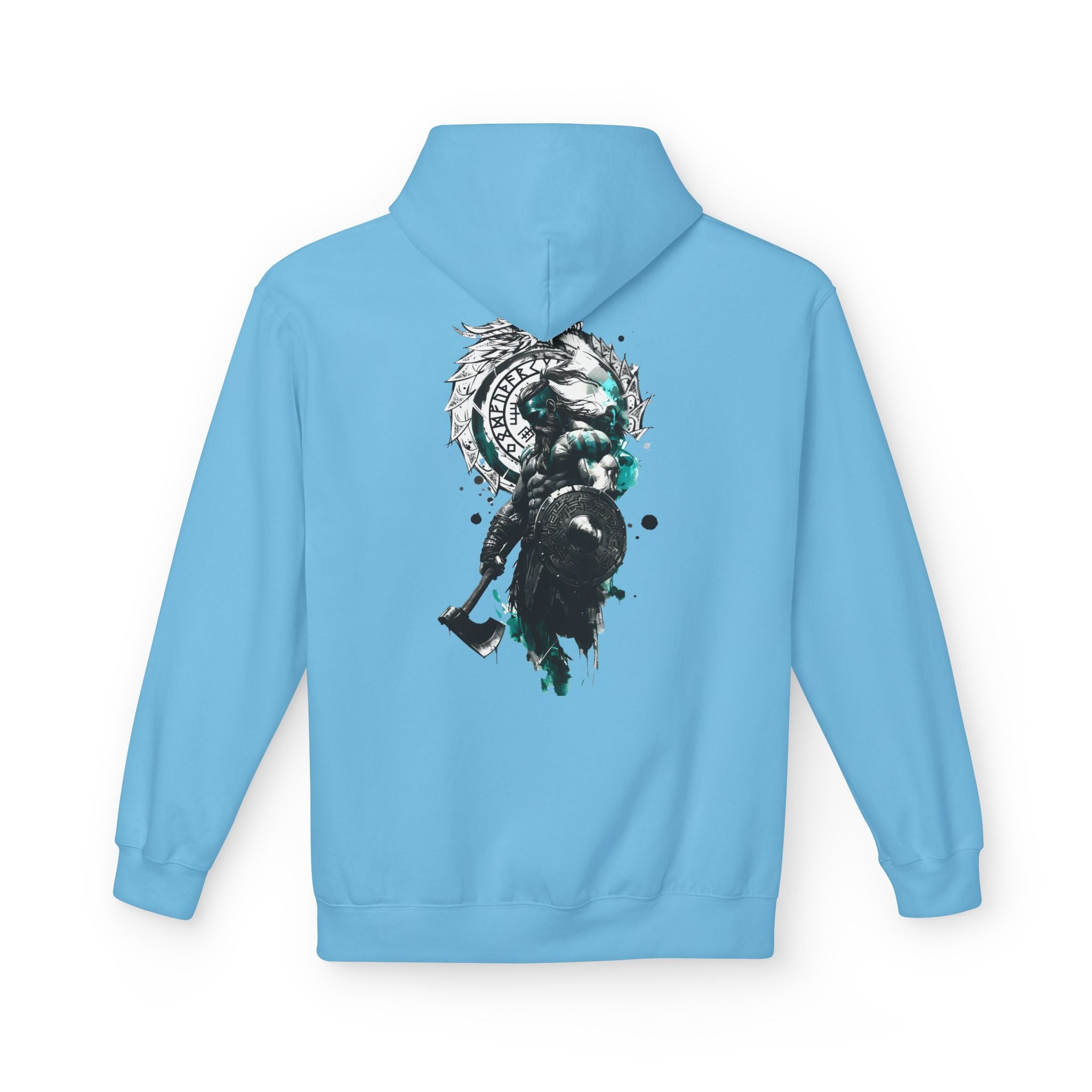 Viking Raven Axe Hoodie — Norse Warrior Graphic Pullover