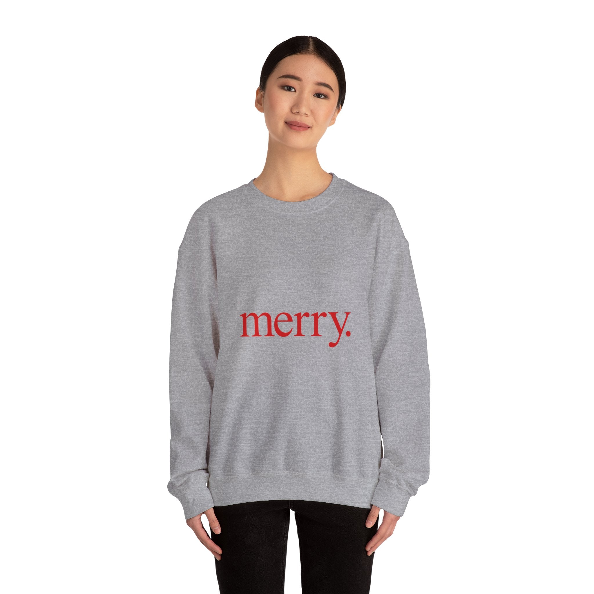 Merry. Holiday Crewneck Sweatshirt — Minimal Christmas Graphic