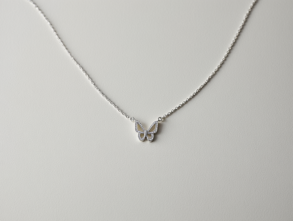 Double-Layer Shiny Butterfly Necklace┃Delicate Clavicle Chains with Sparkling Pendant, Gift for Women