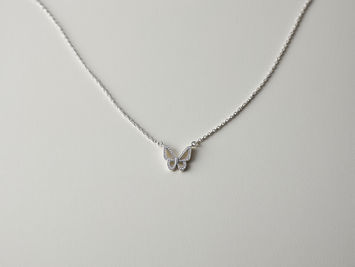 Double-Layer Shiny Butterfly Necklace┃Delicate Clavicle Chains with Sparkling Pendant, Gift for Women