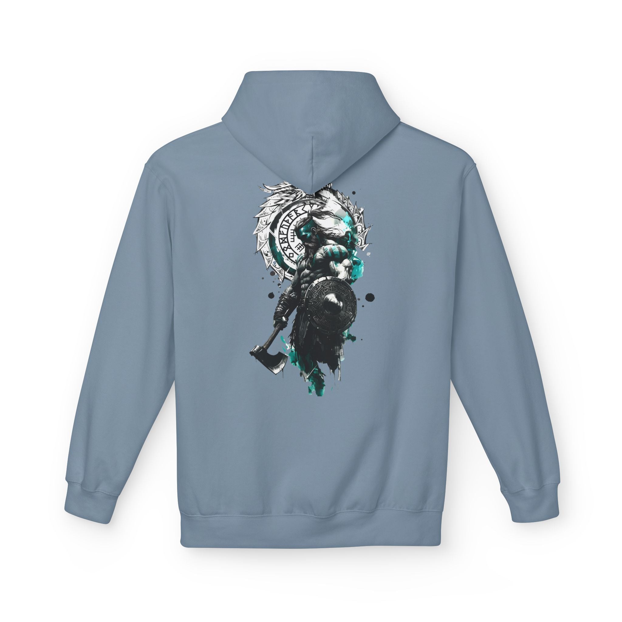 Viking Raven Axe Hoodie — Norse Warrior Graphic Pullover