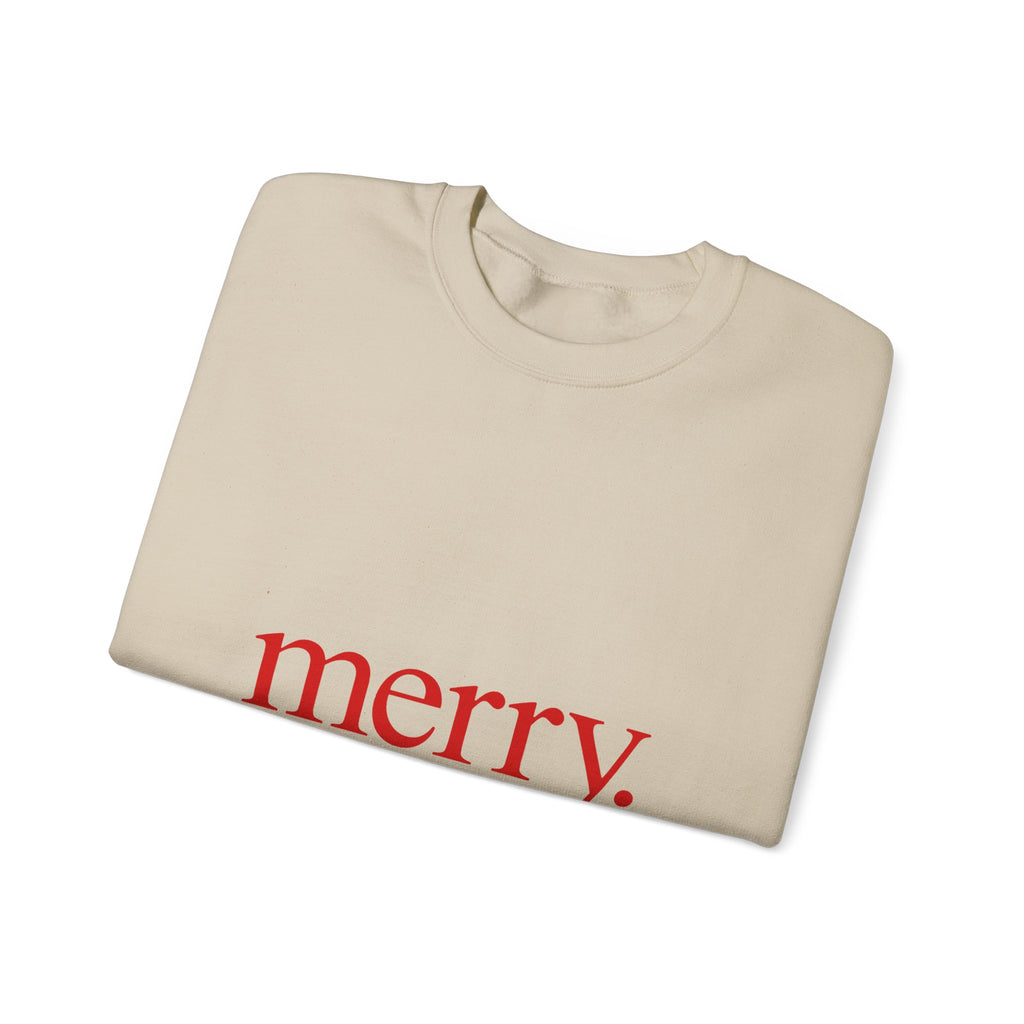 Merry. Holiday Crewneck Sweatshirt — Minimal Christmas Graphic