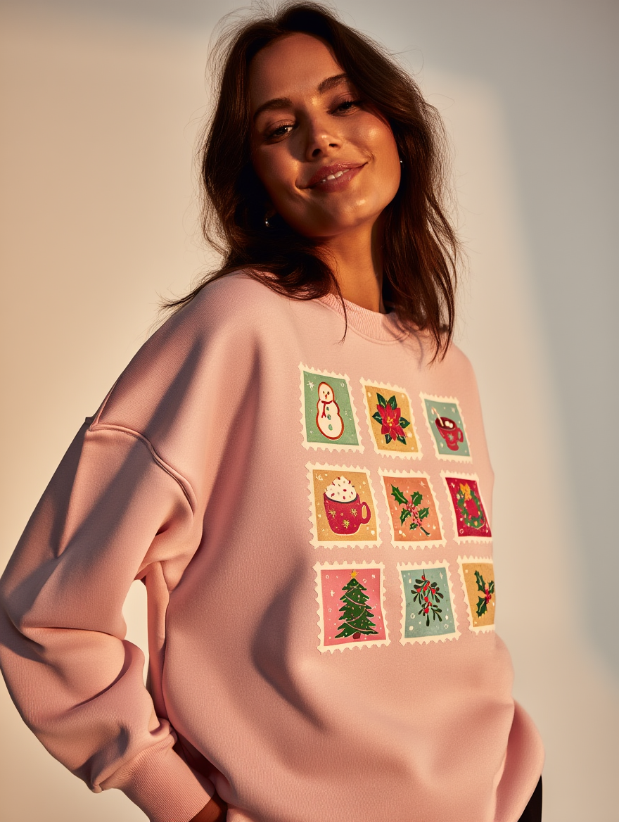 Retro Christmas Icons Sweatshirt | Vintage Holiday Graphic Crewneck for Women & Men