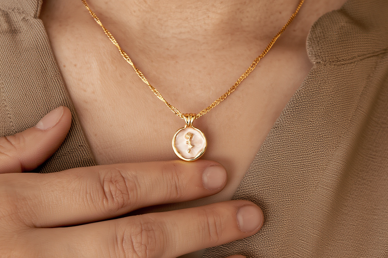 French Retro Gold Rose Necklace┃Gold-Plated Stainless Steel Irregular Flower Pendant