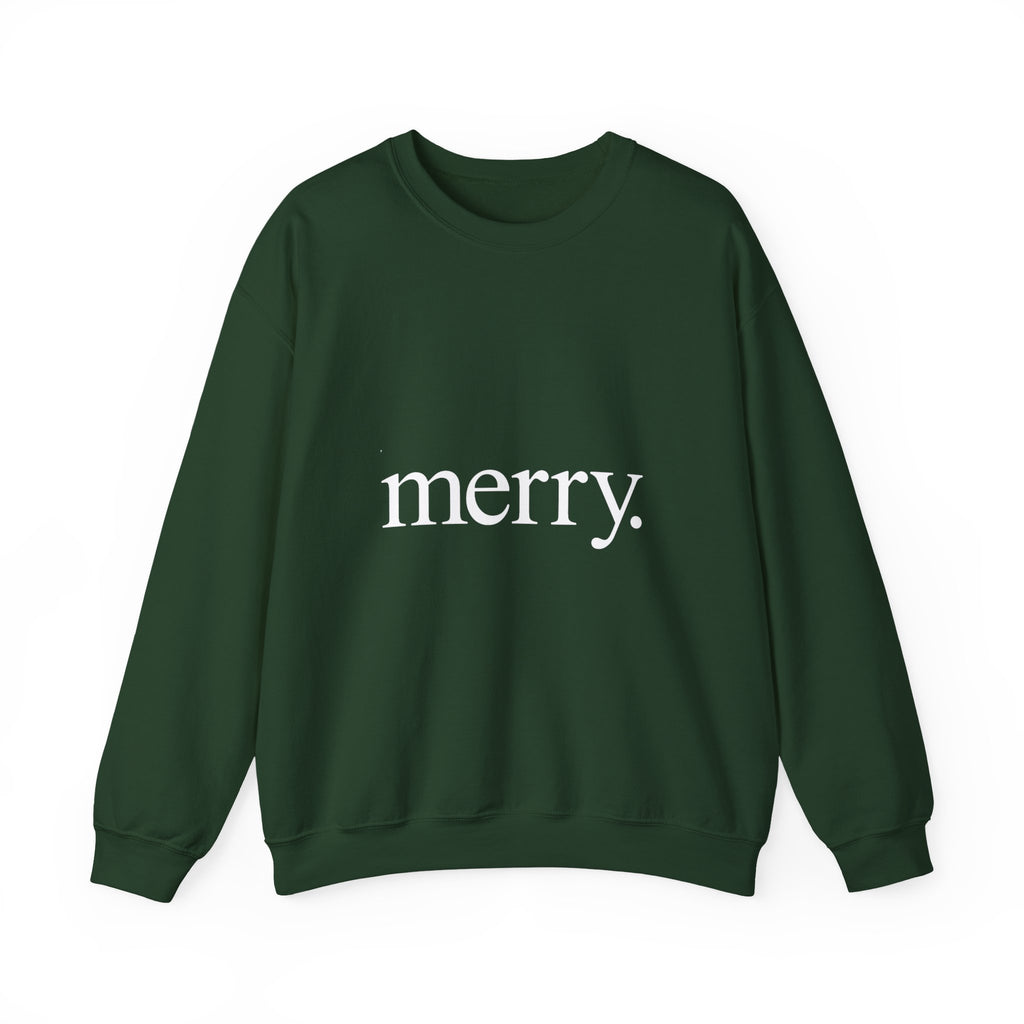 Merry. Holiday Crewneck Sweatshirt — Minimal Christmas Graphic