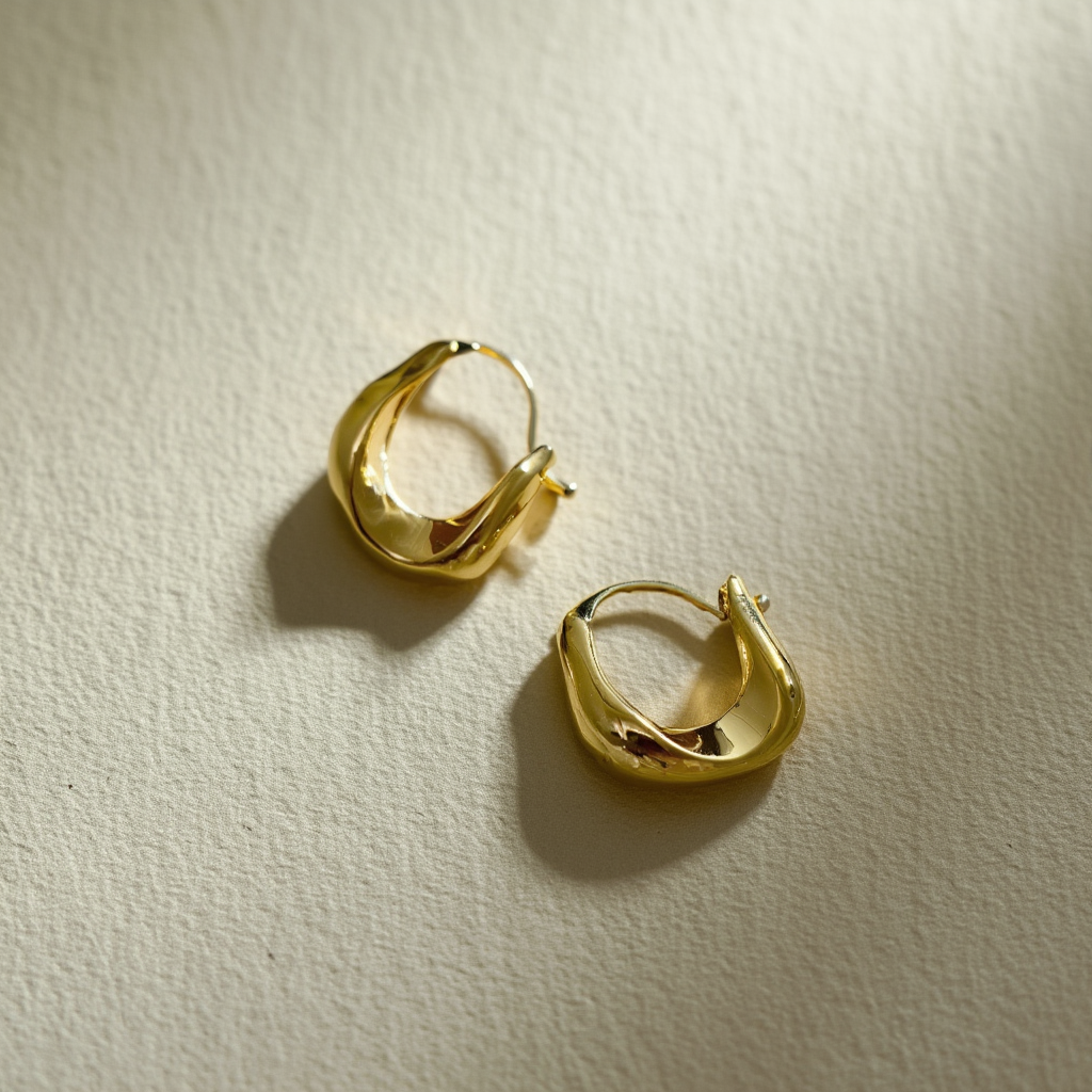 Sterling Chunky Hoop Earrings┃Simple Round Drop Hoops | Hypoallergenic Gift for Women | Gift for her