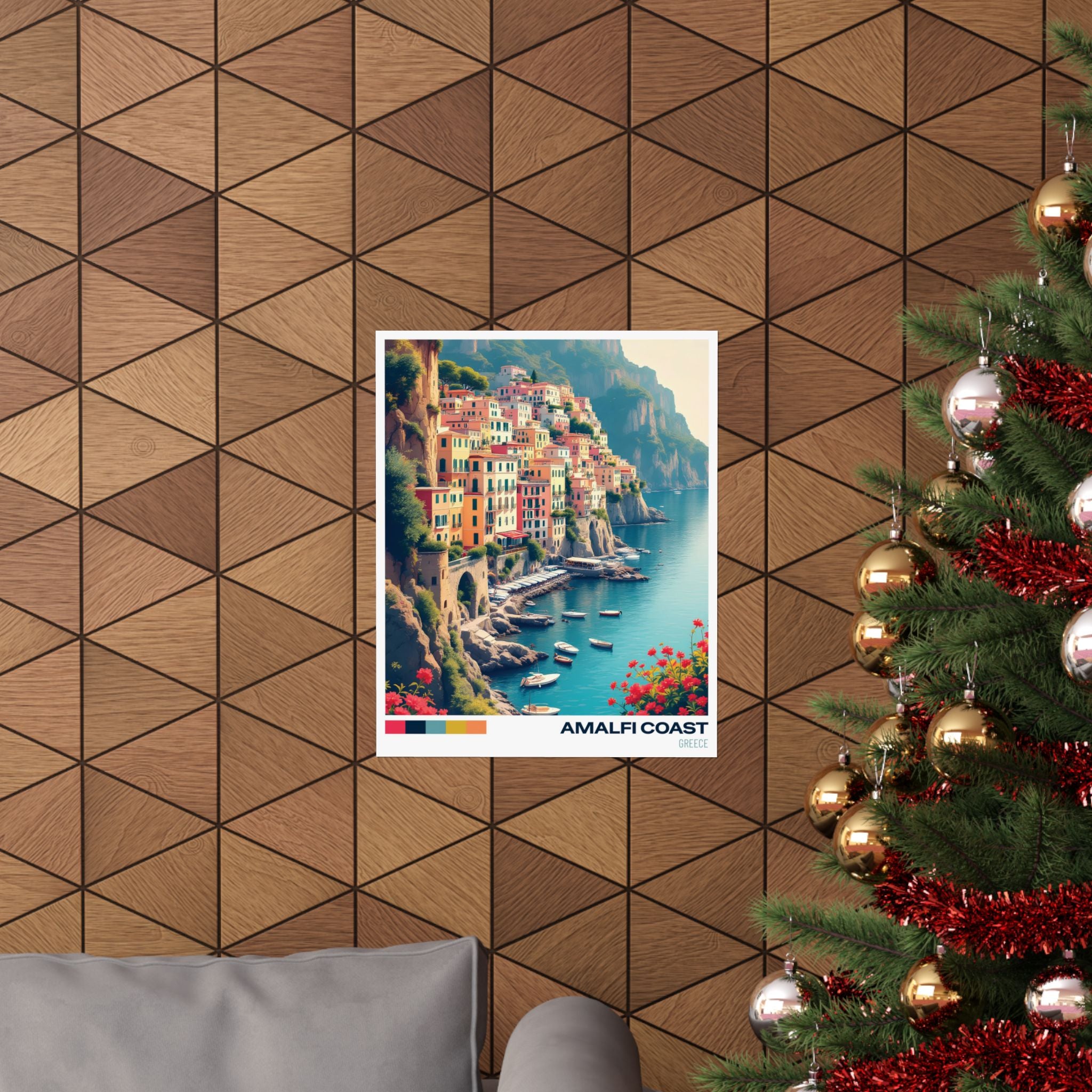 Amalfi Coast Matte Vertical Poster - Vibrant Coastal Wall Art for Home Decor