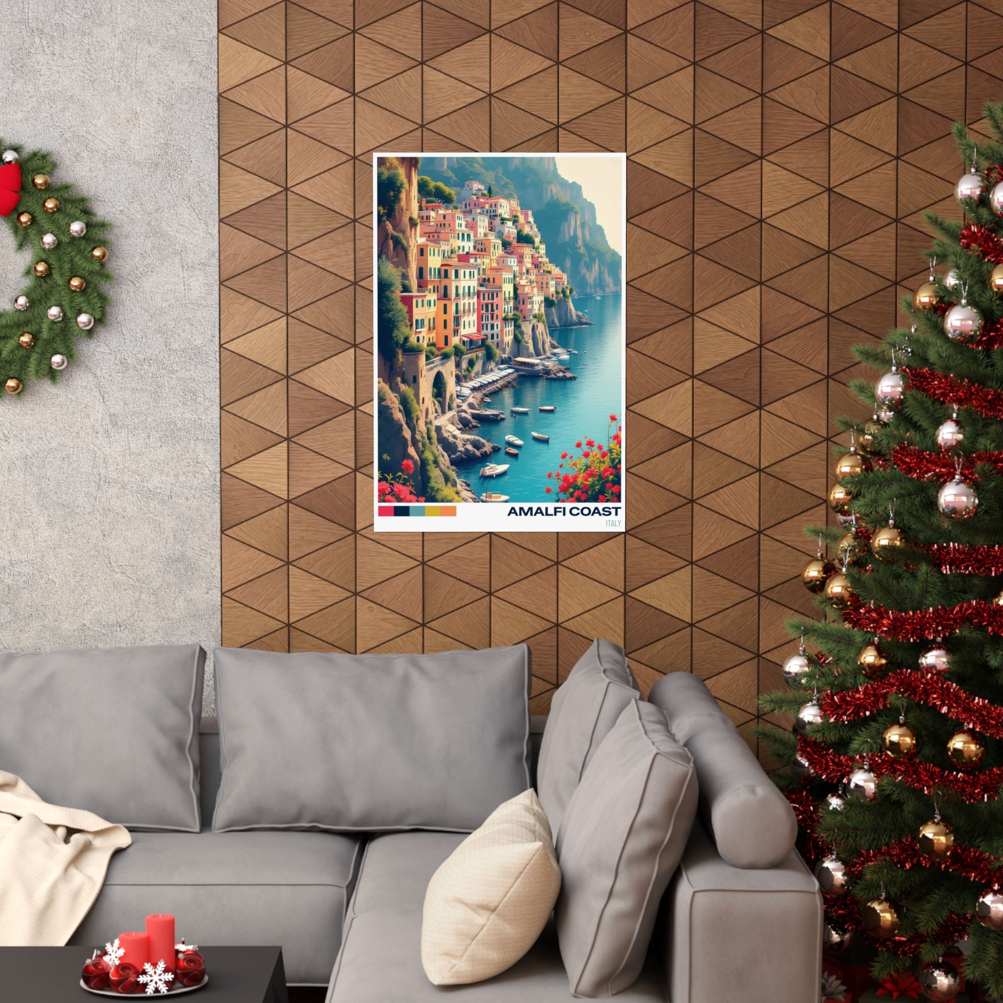 Amalfi Coast Matte Vertical Poster - Vibrant Coastal Wall Art for Home Decor