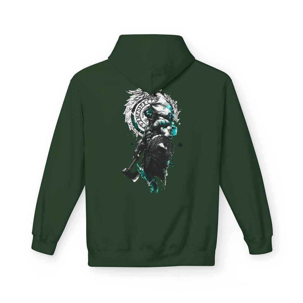 Viking Raven Axe Hoodie — Norse Warrior Graphic Pullover