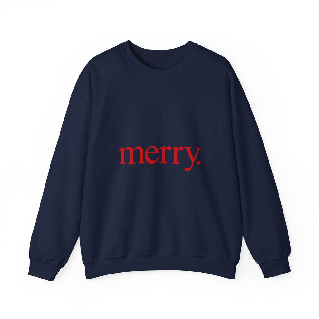 Merry. Holiday Crewneck Sweatshirt — Minimal Christmas Graphic