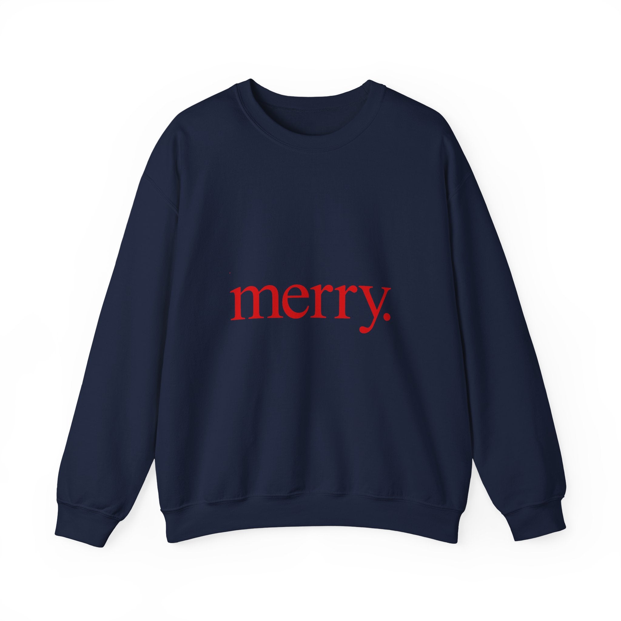 Merry. Holiday Crewneck Sweatshirt — Minimal Christmas Graphic