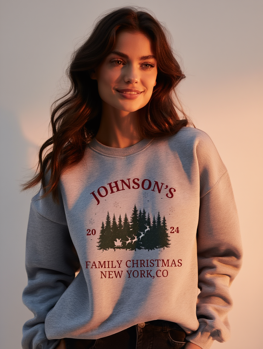 Personalized Family Christmas Sweatshirt | Custom Last Name