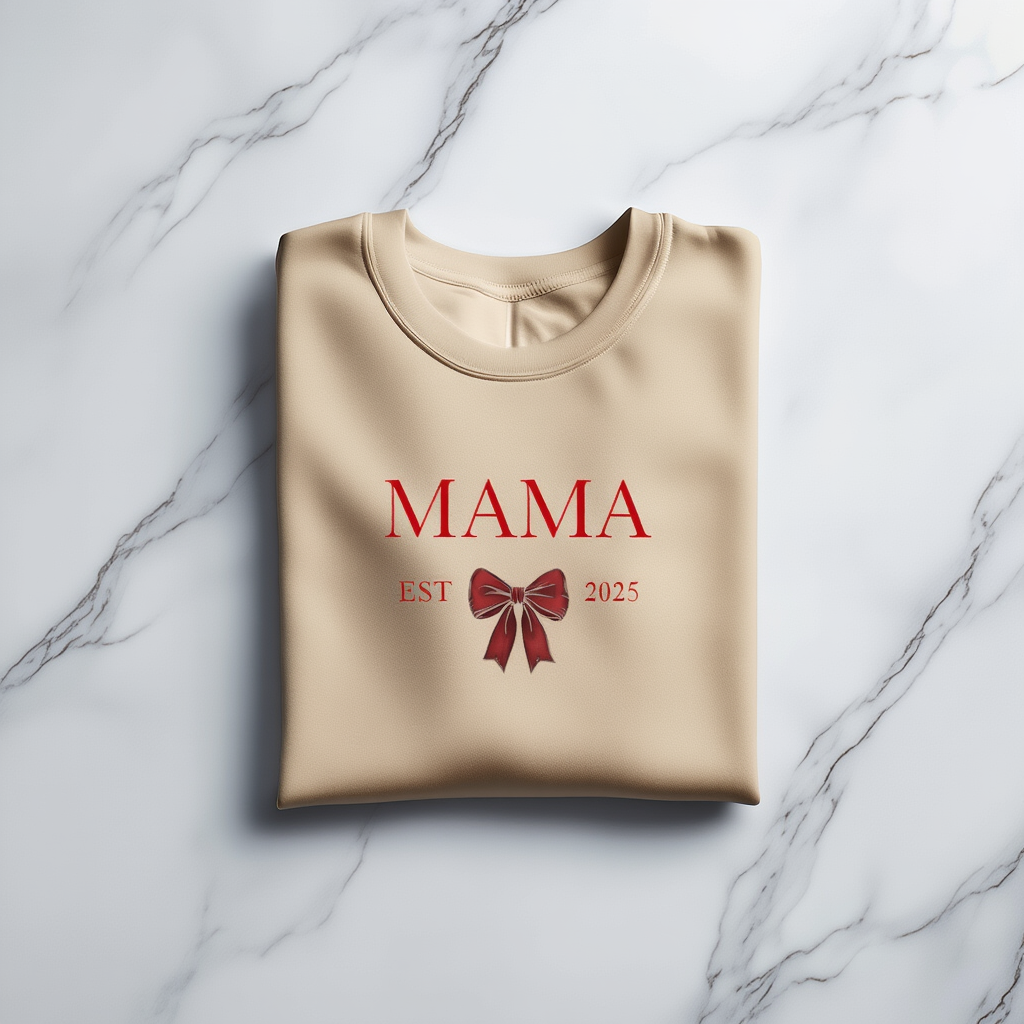 Mama | Bow Crewneck Sweatshirt | New Mom sweatshirt