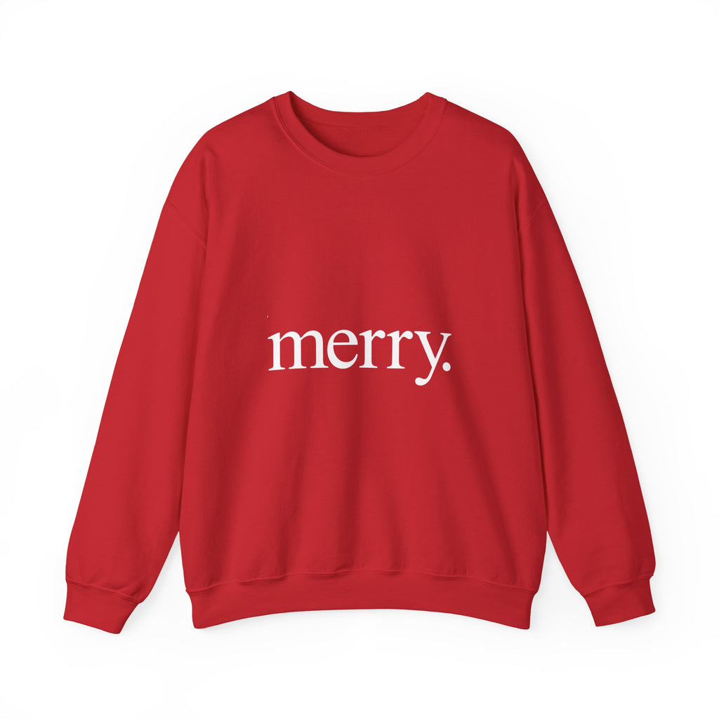 Merry. Holiday Crewneck Sweatshirt — Minimal Christmas Graphic