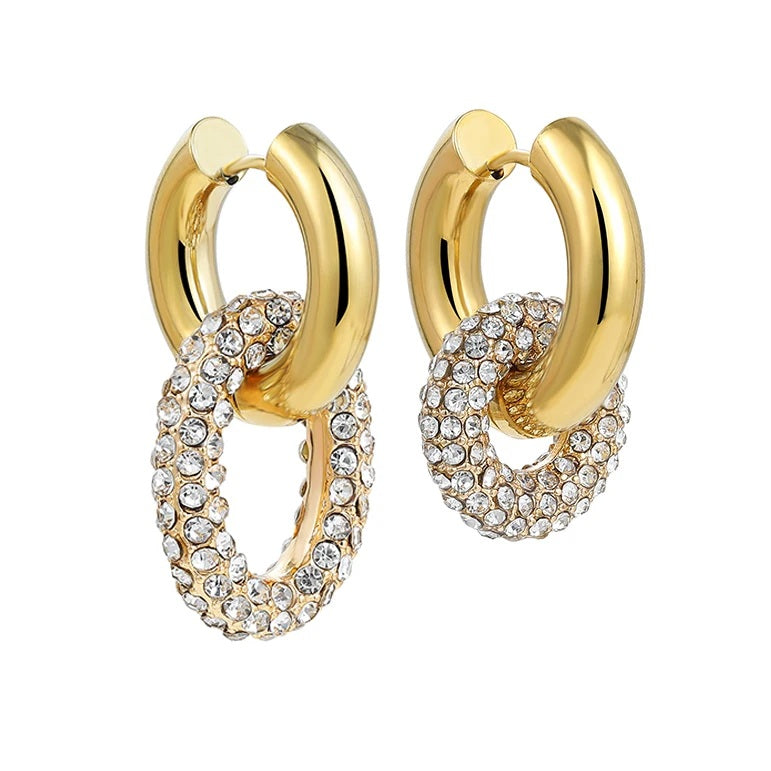 Gold-Plated Huggie Hoop Earrings | Geometric U-Shape Stainless Steel Hoops for Women