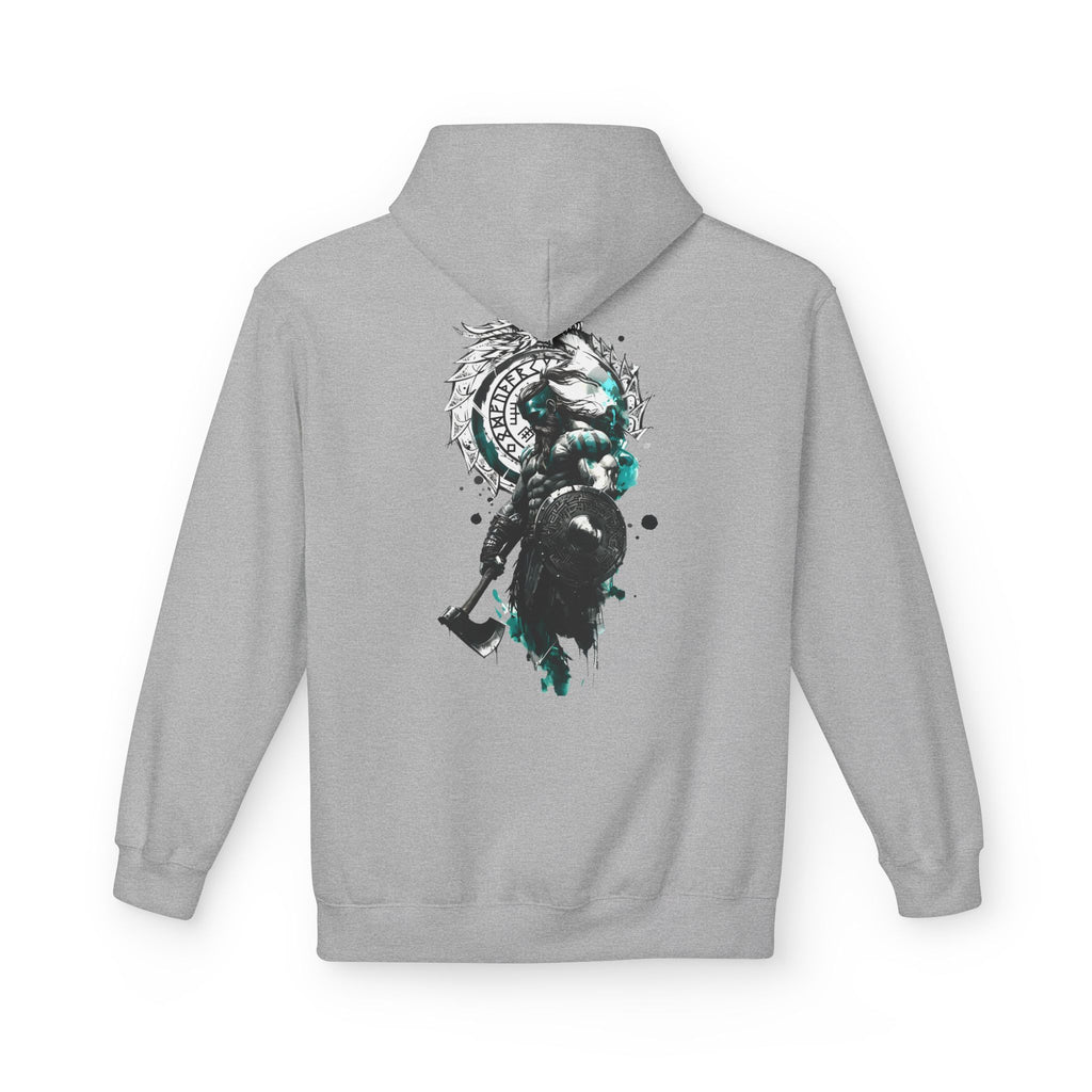 Viking Raven Axe Hoodie — Norse Warrior Graphic Pullover