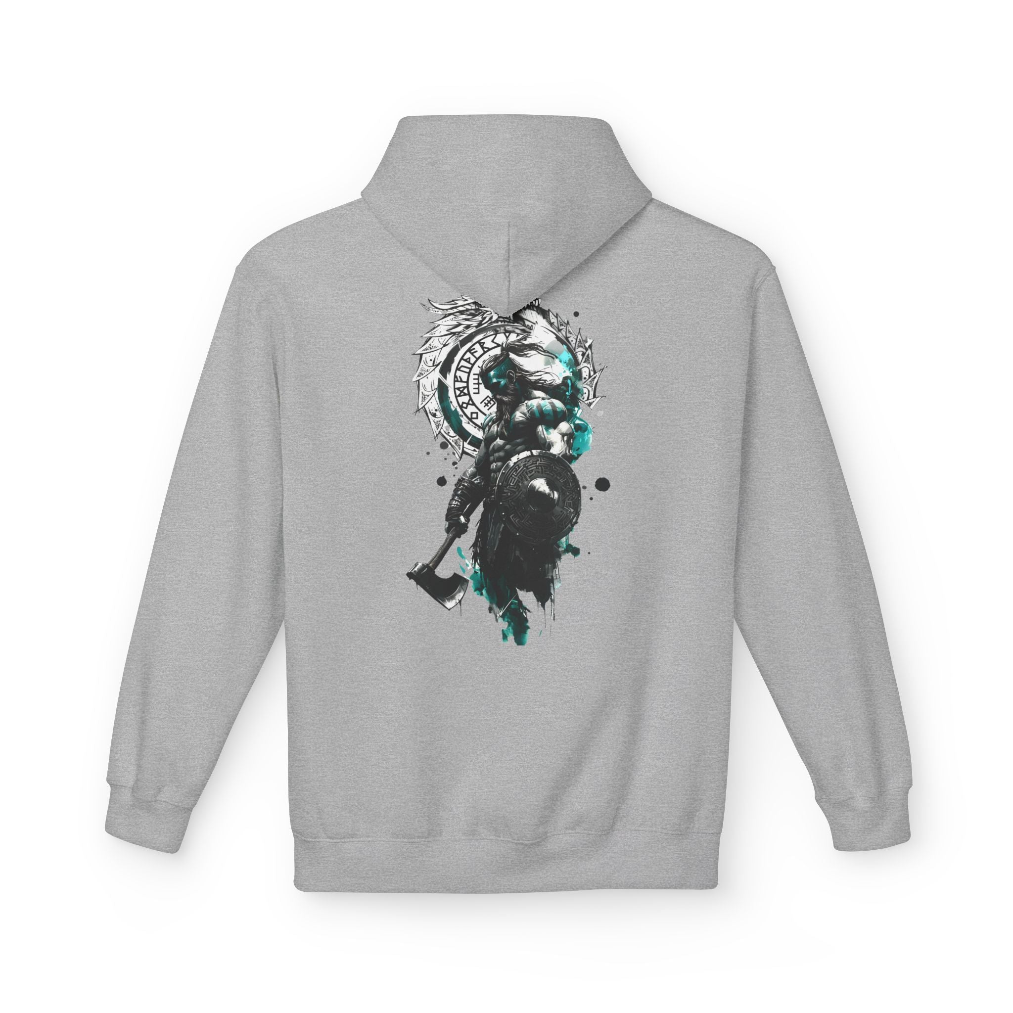 Viking Raven Axe Hoodie — Norse Warrior Graphic Pullover