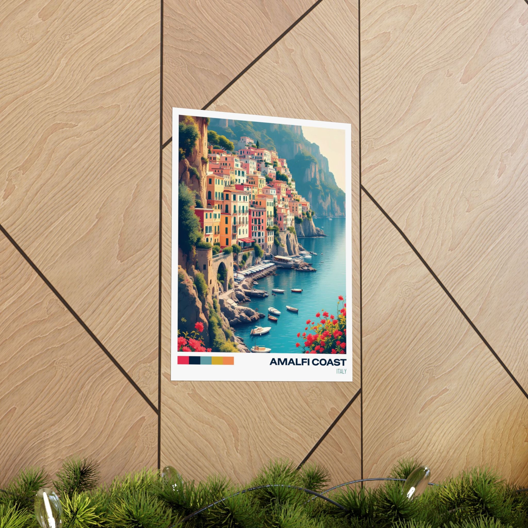 Amalfi Coast Matte Vertical Poster - Vibrant Coastal Wall Art for Home Decor