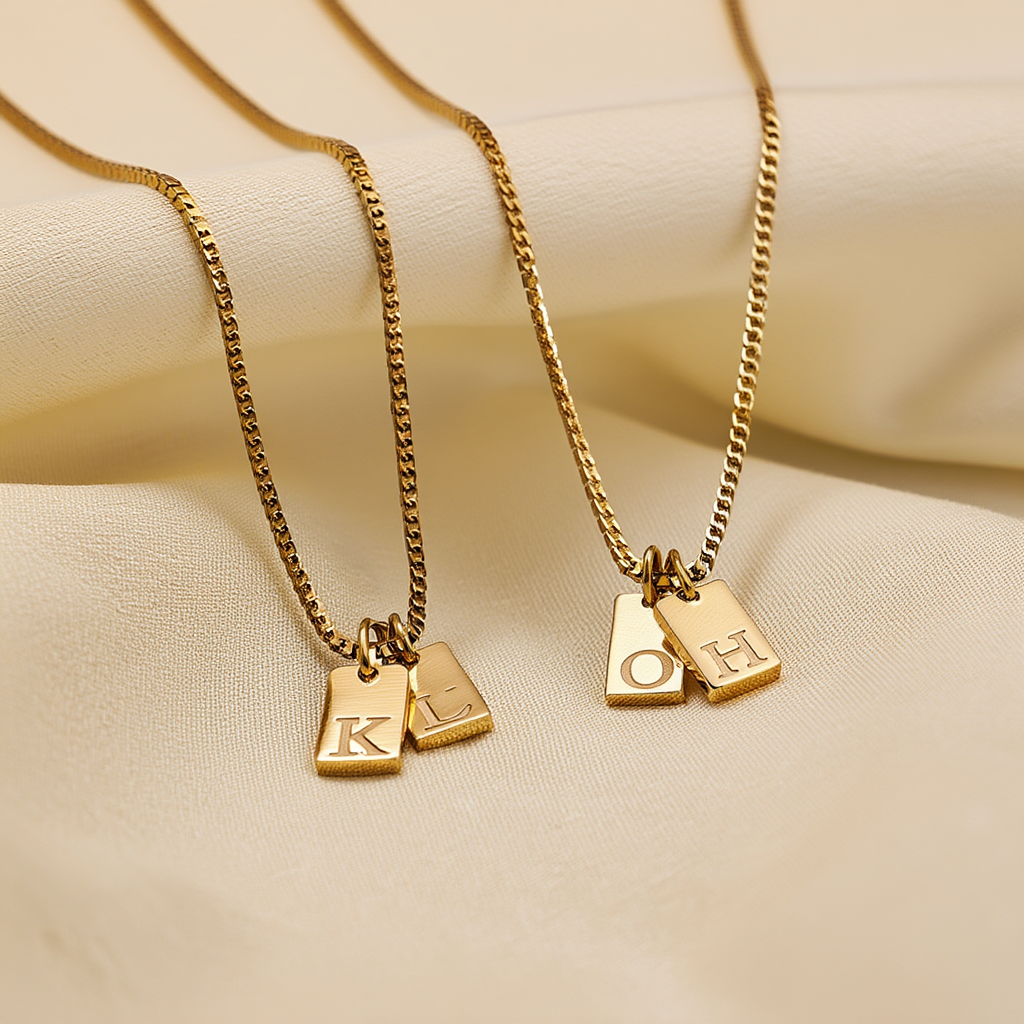 Personalized Letter Necklace┃Custom Initial Pendant┃Gold & Silver