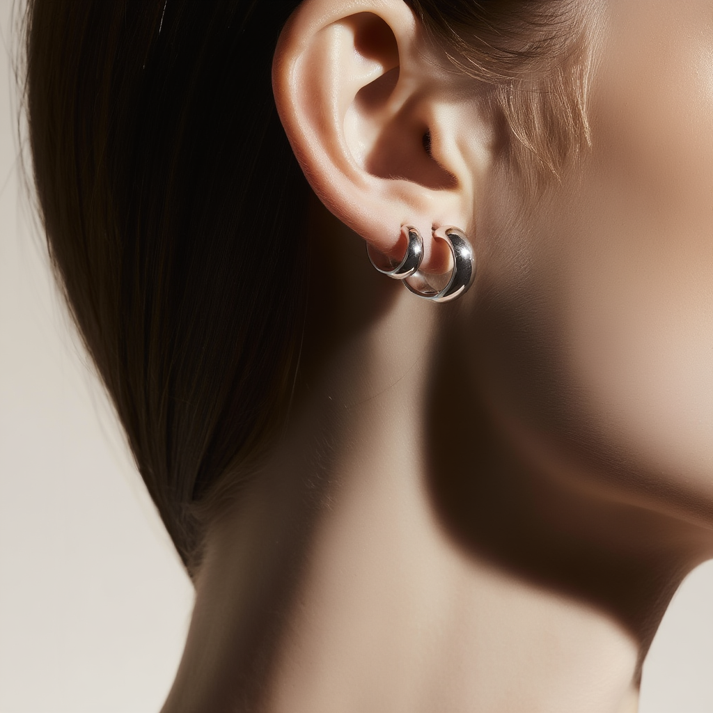 6-Pack Minimalist Gold-Plated Copper Invisible Huggie Hoops — Small Geometric Circle Earrings Set for Women