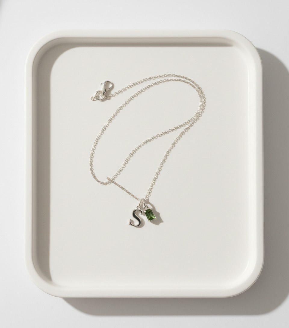 Custom Letter Necklace | Engraved Name Pendant, Stainless Steel Chain