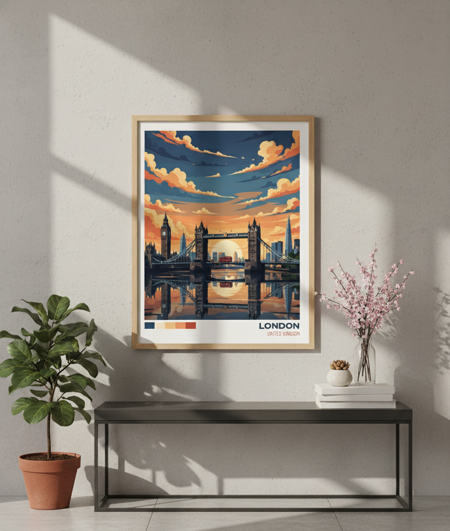 London Travel Poster | Minimalist City Art Print | Wall art | Wall decor