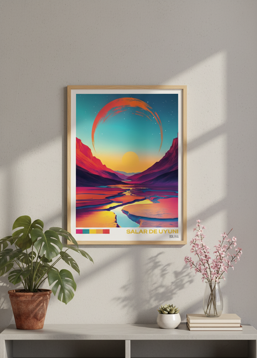 Bolivian Sunset Landscape Poster | Wall art | Home decor