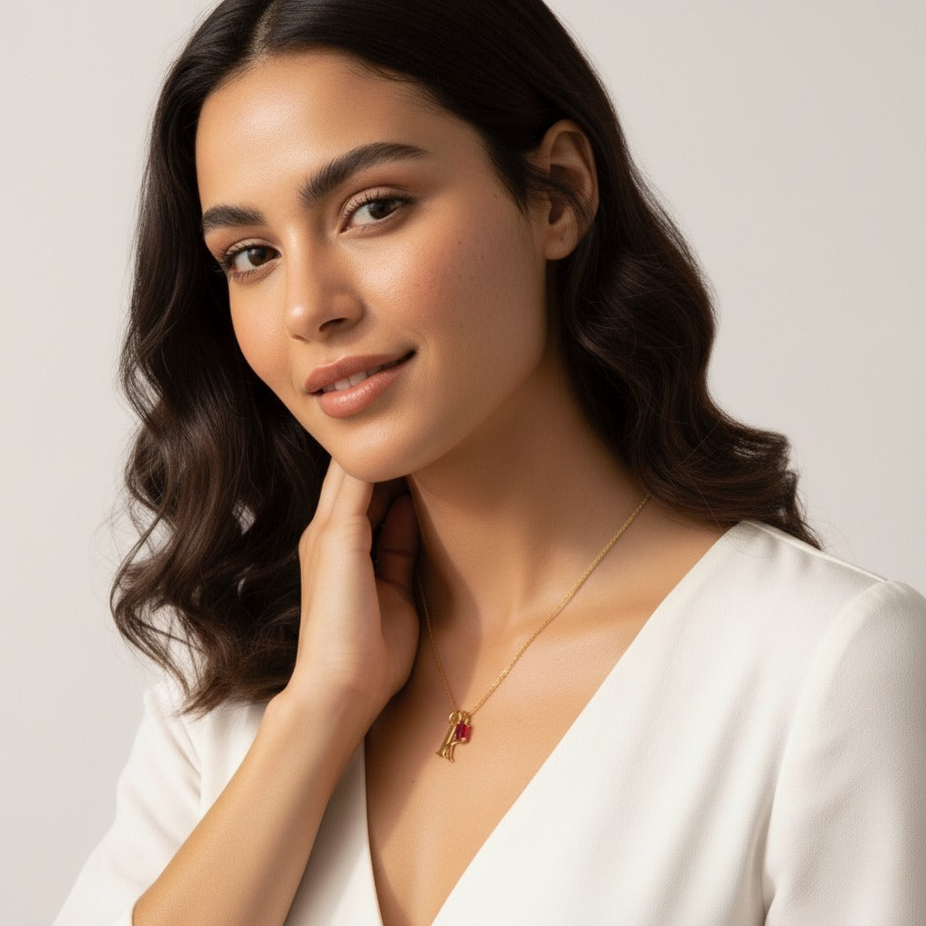 Custom Letter Necklace | Engraved Name Pendant, Stainless Steel Chain