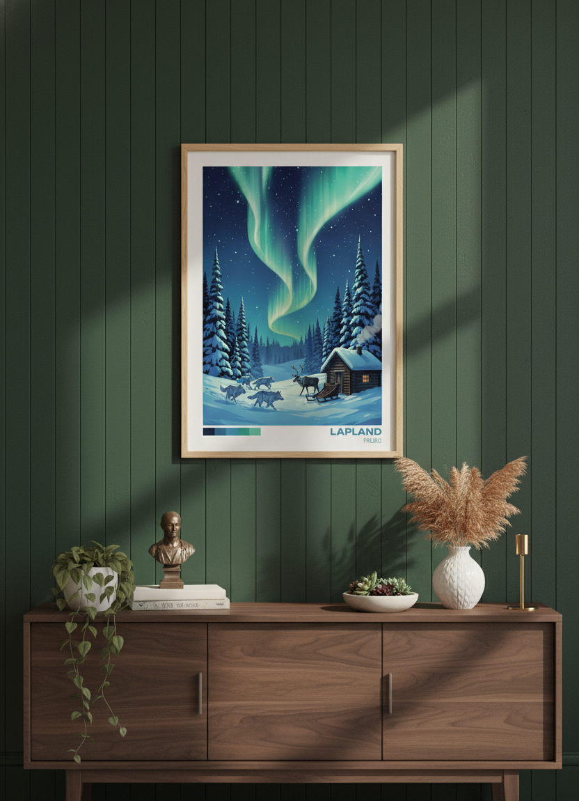 Lapland Finland Travel Poster | Wall art | Wall art decor