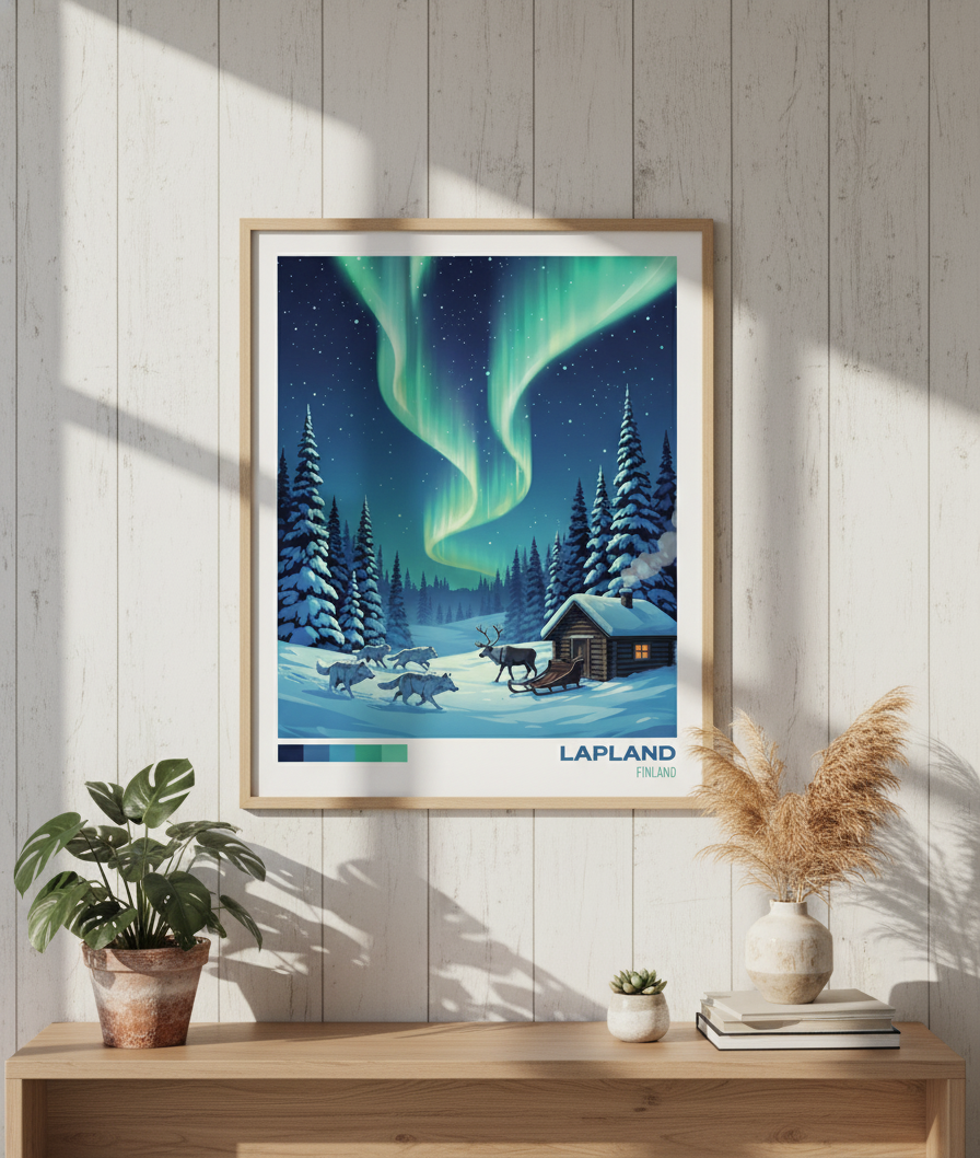 Lapland Finland Travel Poster | Wall art | Wall art decor